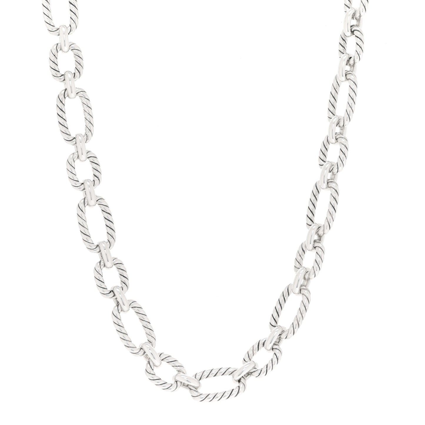 Sterling Silver 12.5mm Cushion Link Chain Necklace