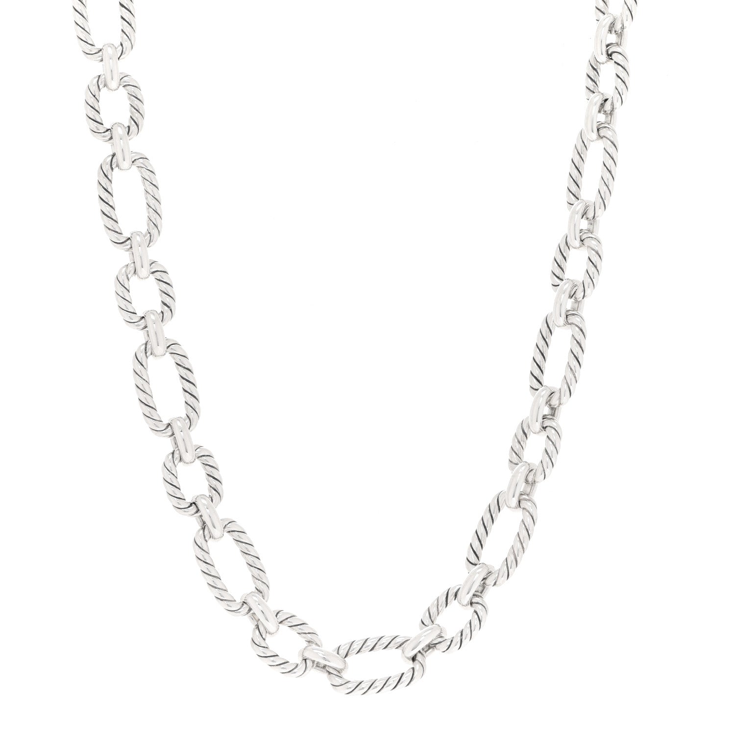David Yurman Sterling Silver 12.5mm Cushion Link Chain Necklace 1 of 7