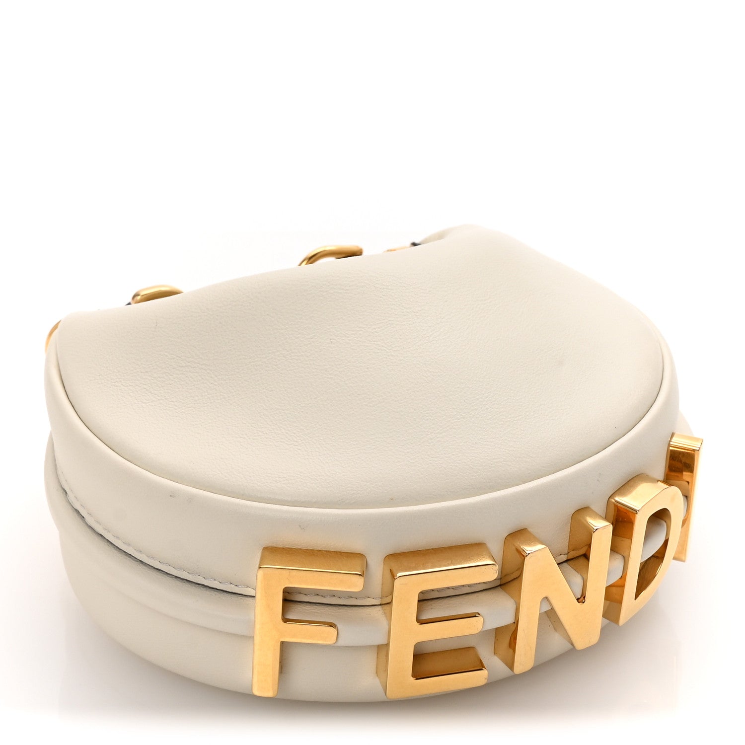 Fendi Vitello Grace Matte Nano Fendigraphy Hobo Charm White Ice 4 of 8