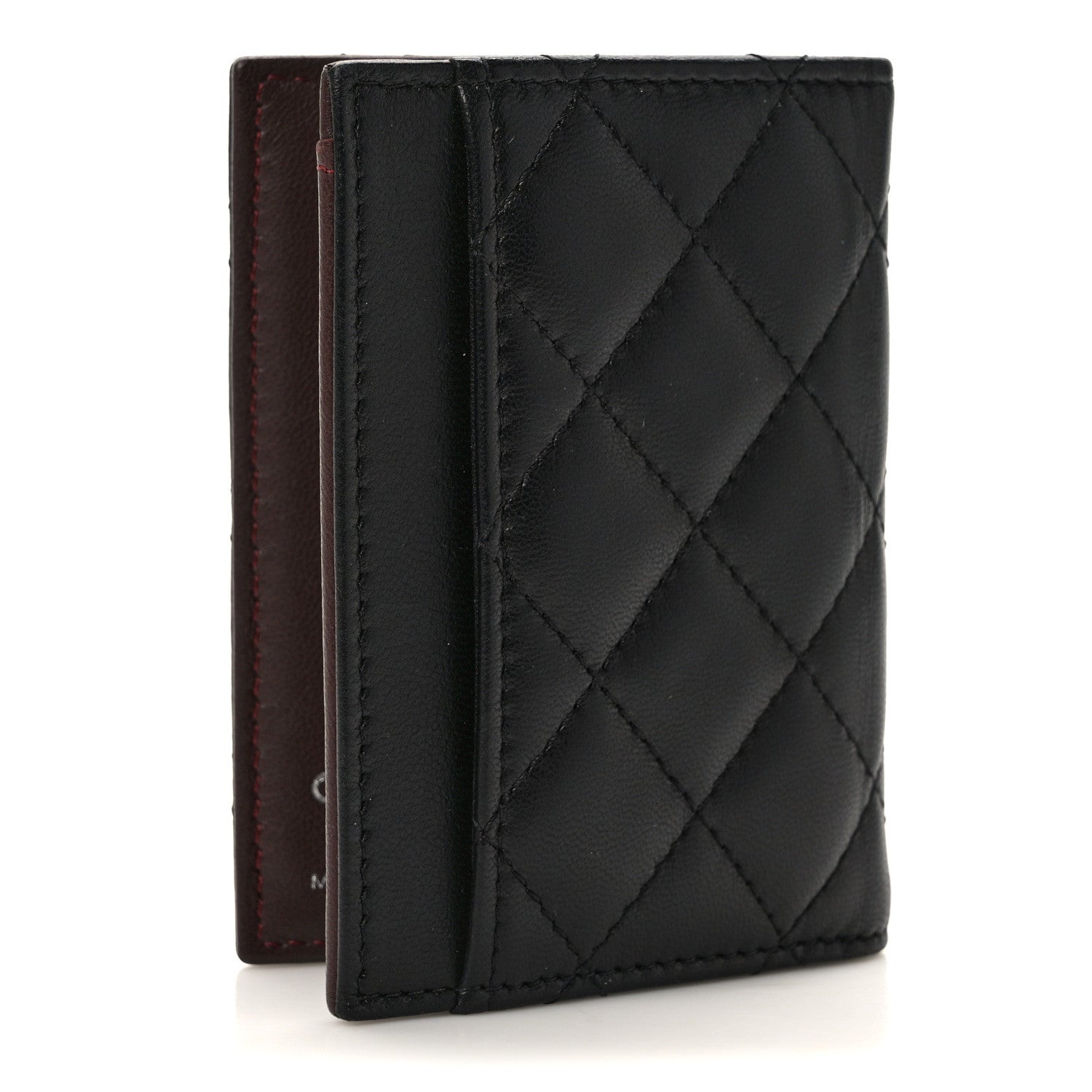 Chanel Lambskin Quilted Card Holder Wallet Black 3 of 7
