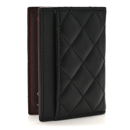 Chanel Lambskin Quilted Card Holder Wallet Black 3 of 7