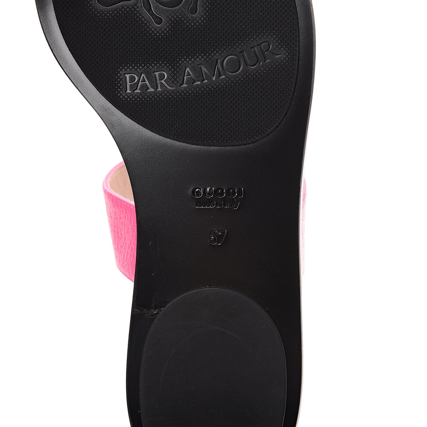 Calfskin GG Marmont Thong Sandals 37 Fuxia Fluo