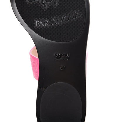 Gucci Calfskin GG Marmont Thong Sandals 37 Fuxia Fluo 6 of 11