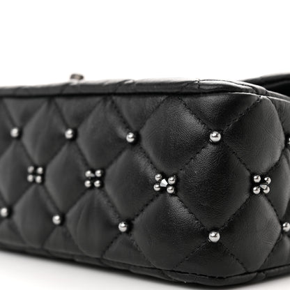 Chanel Lambskin Beaded Quilted Flower Double Flap Black 10 of 11