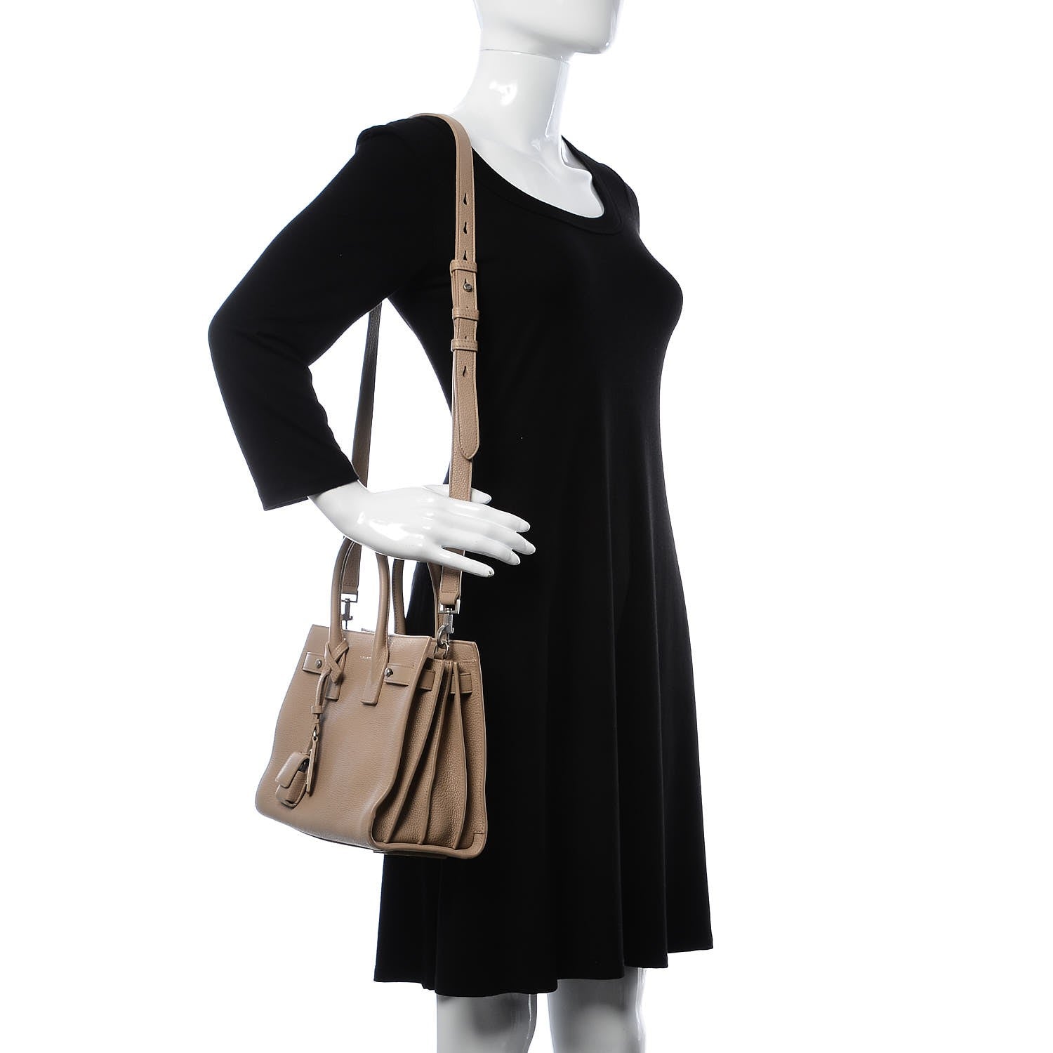 Saint Laurent Grained Calfskin Baby Sac De Jour Souple Dark Beige 2 of 12