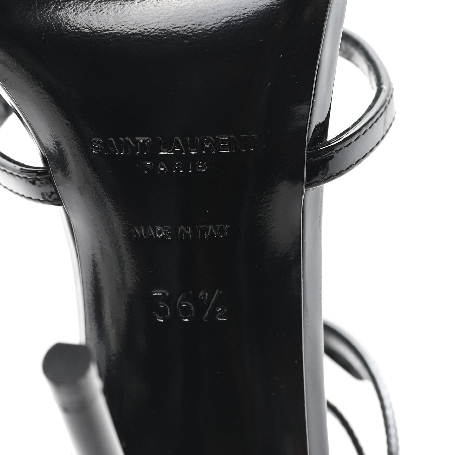 Saint Laurent Vernice Chiffon Cassandra 100 Sandals 36.5 Black 7 of 10