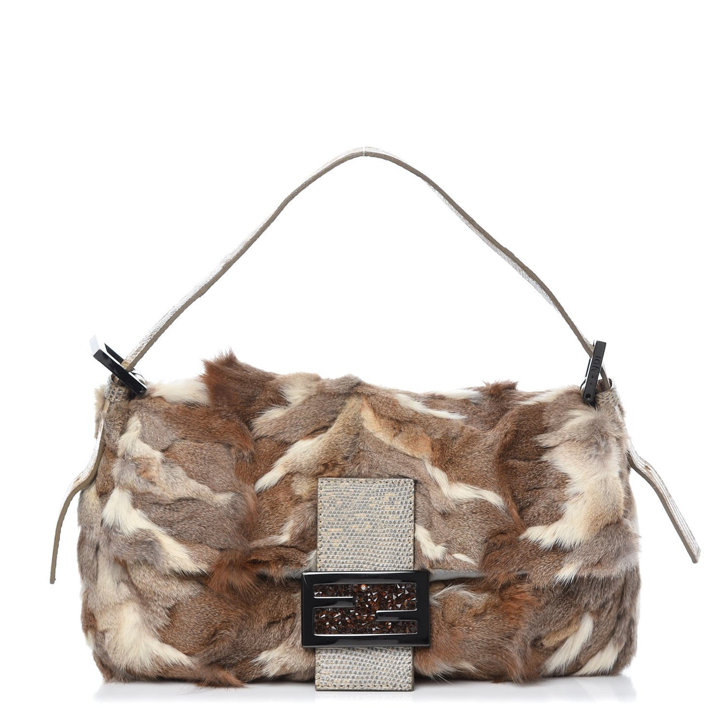 Rabbit Fur Crystal Baguette