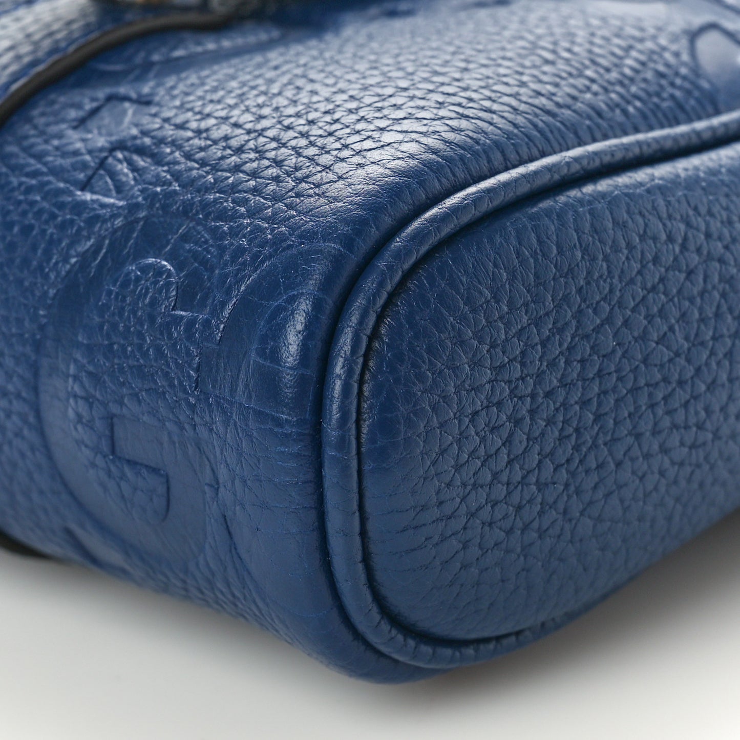 Piuma Calfskin Jumbo GG Embossed Small Messenger Bag Blue