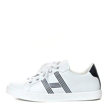 Hermes Calfskin Mens Advantage Sneakers 43.5 White Black 1 of 18