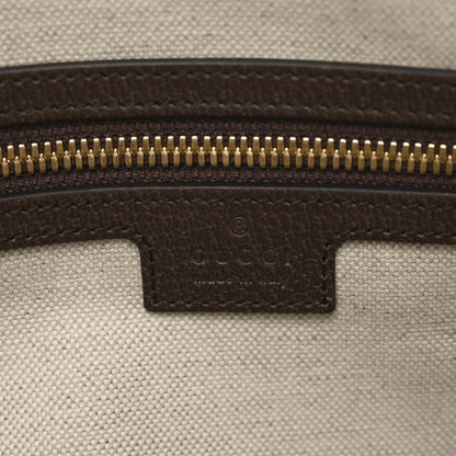 Gucci Monogram Jumbo GG Textured Dollar Calfskin Web Medium Duffle Bag Camel Ebony 5 of 12
