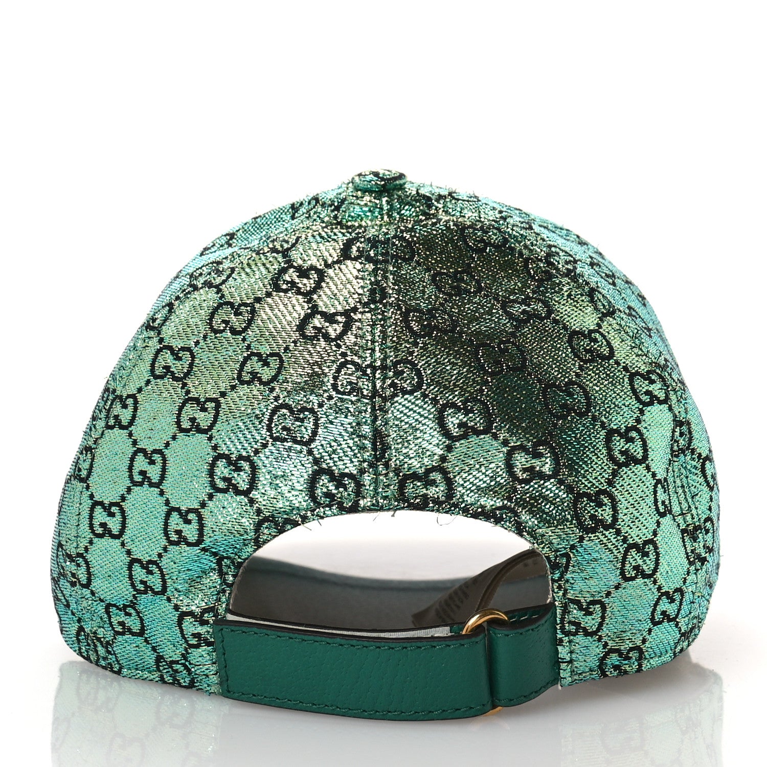 Gucci Silk Blend Jacquard Monogram Santa Barbara Baseball Hat XL Green Black Radiant 5 of 11