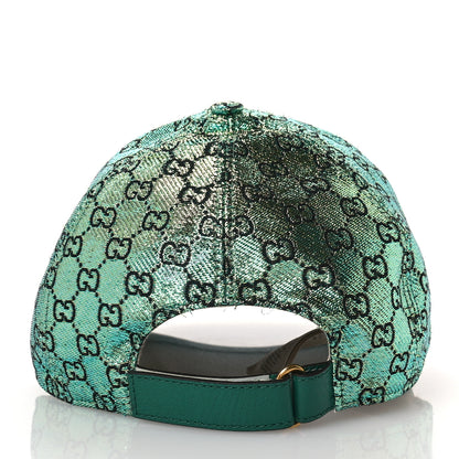 Gucci Silk Blend Jacquard Monogram Santa Barbara Baseball Hat XL Green Black Radiant 5 of 11