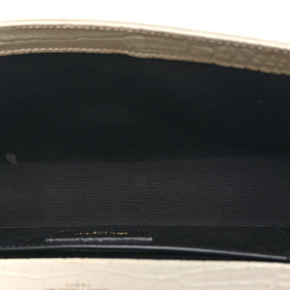 Saint Laurent Calfskin Crocodile Embossed Medium Classic Monogram Kate Tassel Satchel Crema Soft 5 of 9