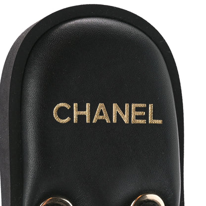 Chanel Lambskin Quilted Padded Charms Thong Sandals 39 Black 7 of 7