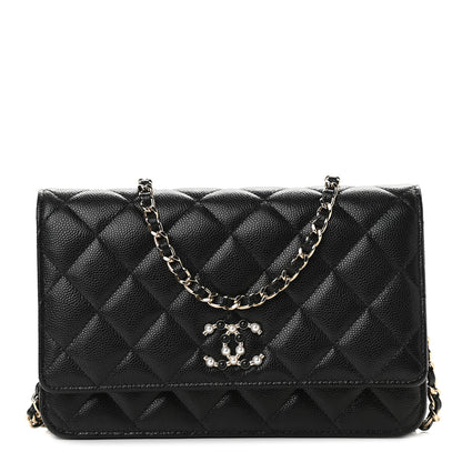 Chanel Caviar Quilted Coco Candy Wallet On Chain WOC Black 1 of 10