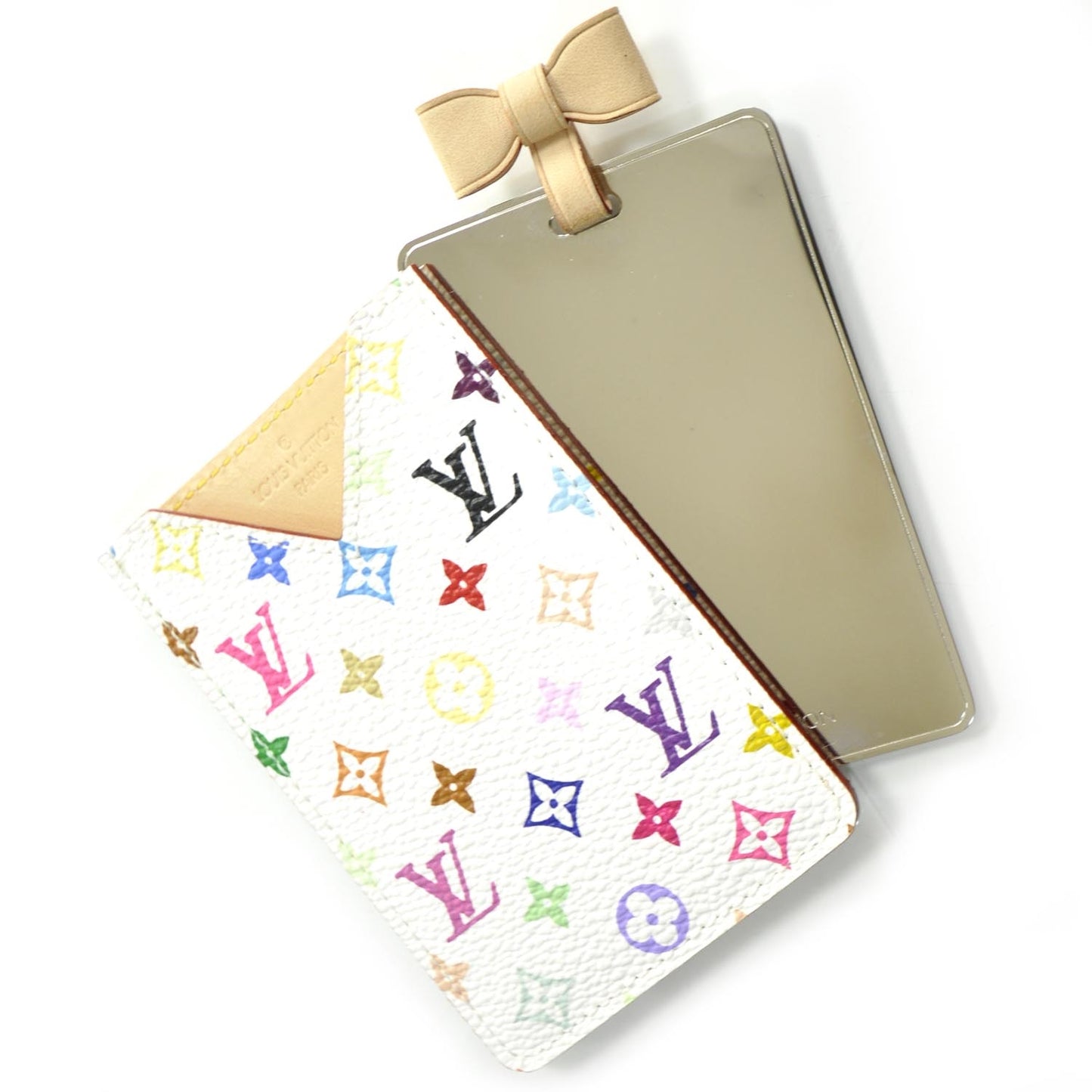Monogram Multicolor Mirror and Case Pouch White
