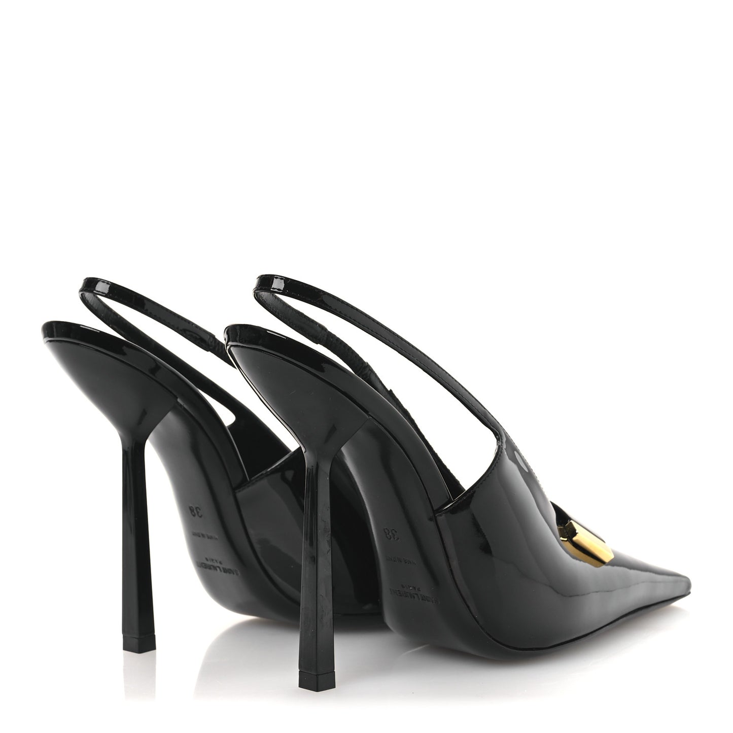 Vernice Grupy Madame 115mm Slingback Pumps 38 Black