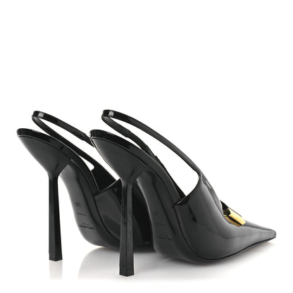 Saint Laurent Vernice Grupy Madame 115mm Slingback Pumps 38 Black 5 of 13