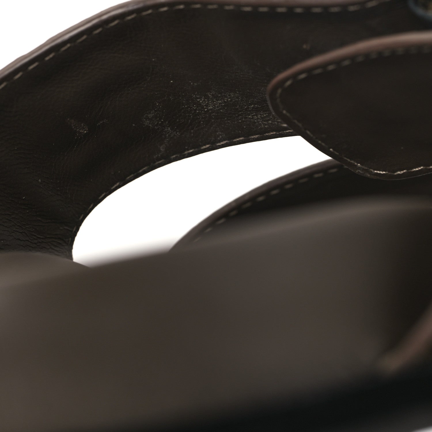 Fendi Calfskin FF Embossed Pearland Slide Sandals 39.5 Tobacco Moro 10 of 12