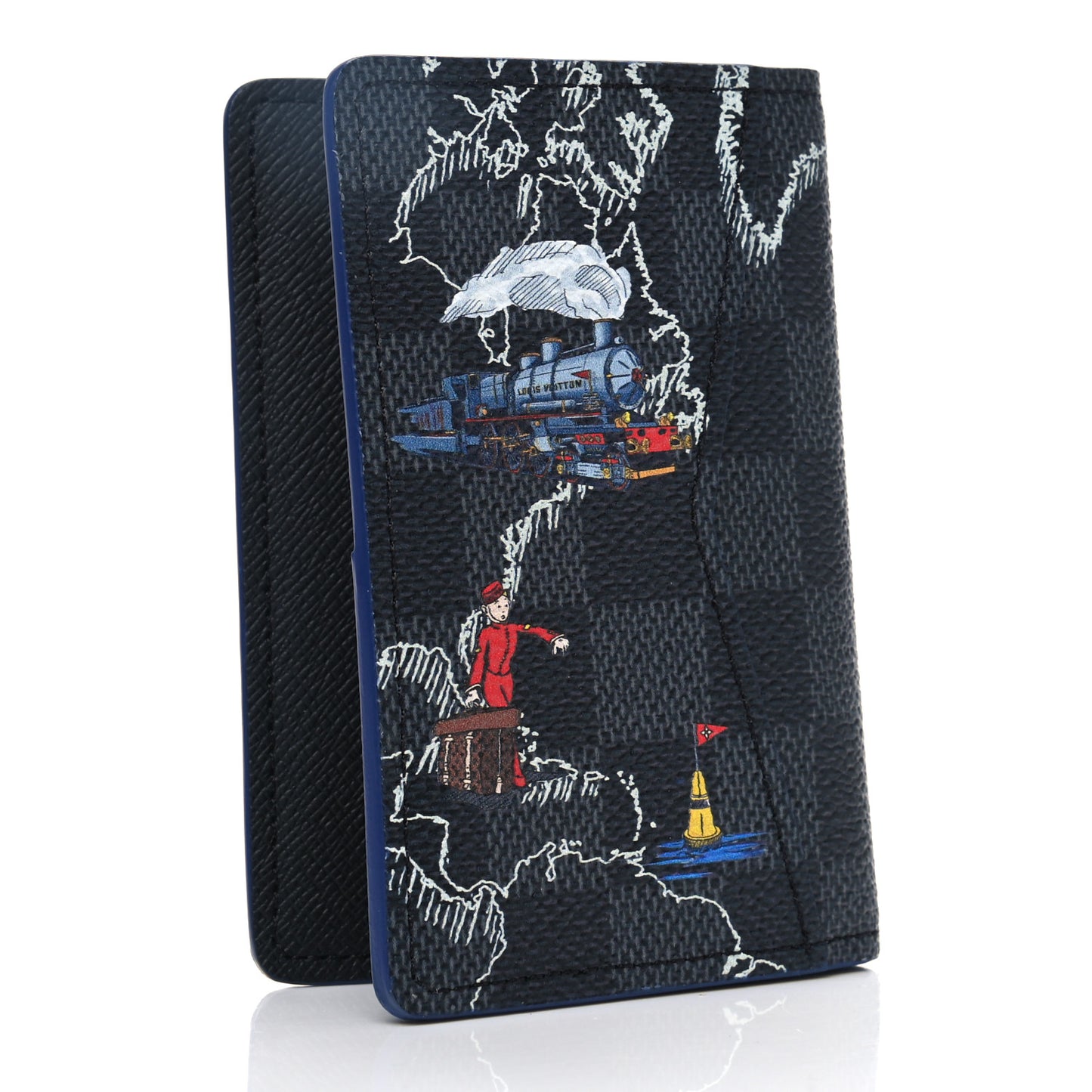 Damier Graphite World Map Pocket Organizer NM