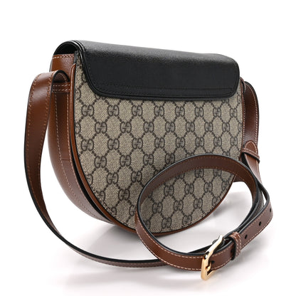 Gucci GG Supreme Monogram Calfskin Small Padlock Messenger Shoulder Bag Beige Black Cuir 3 of 11