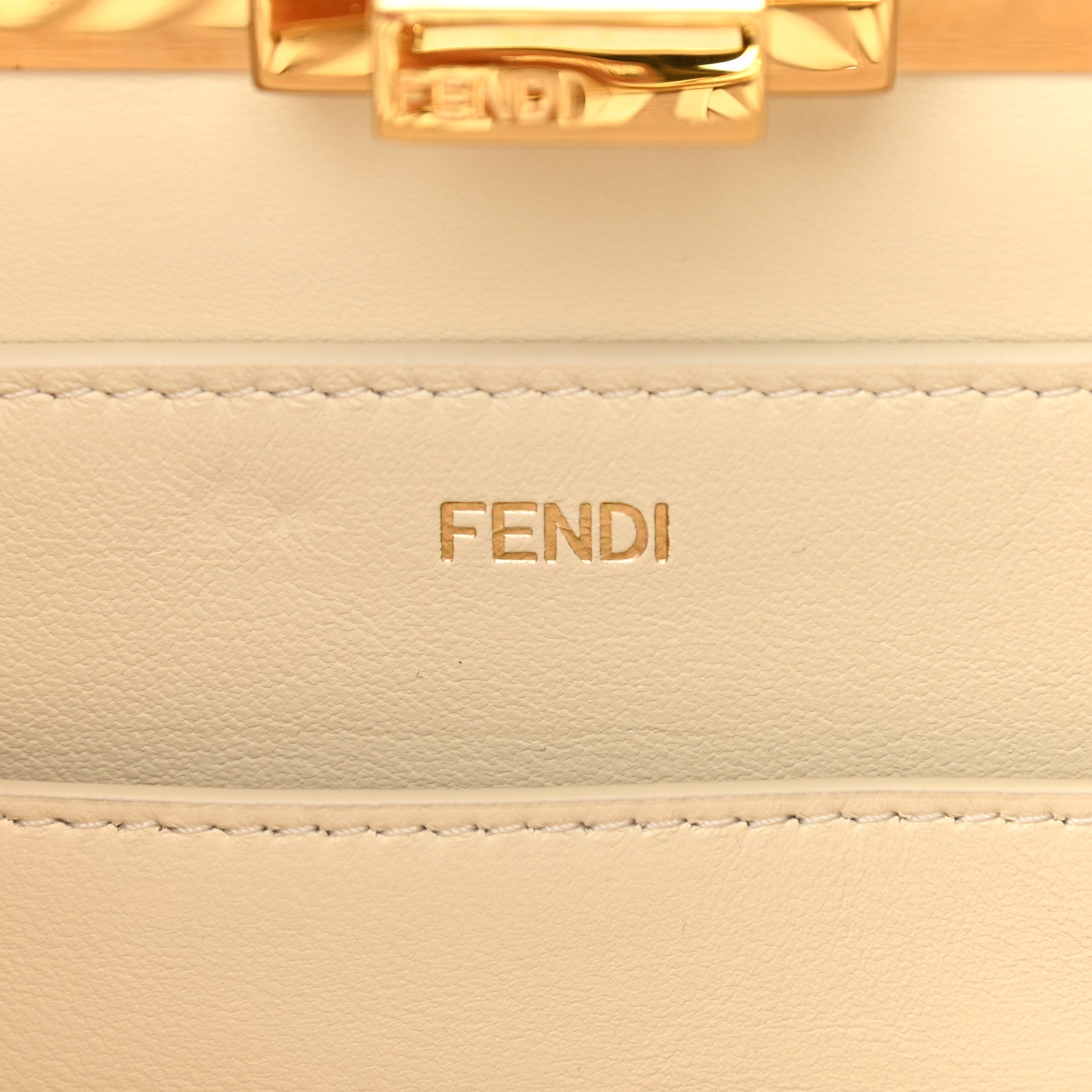 Fendi Vitello King Ceylon Shiny Nappa Woven Medium Peekaboo I SEE U Satchel White Ice 7 of 11