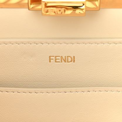 Fendi Vitello King Ceylon Shiny Nappa Woven Medium Peekaboo I SEE U Satchel White Ice 7 of 11