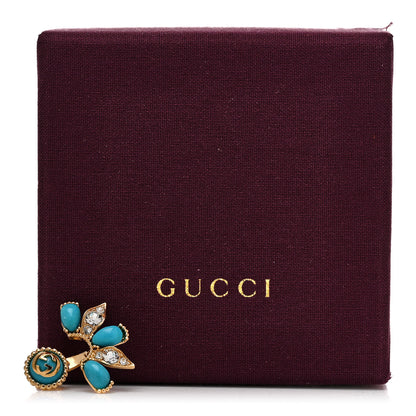 Gucci Resin Crystal Single GG Earring Turquoise Gold 5 of 5