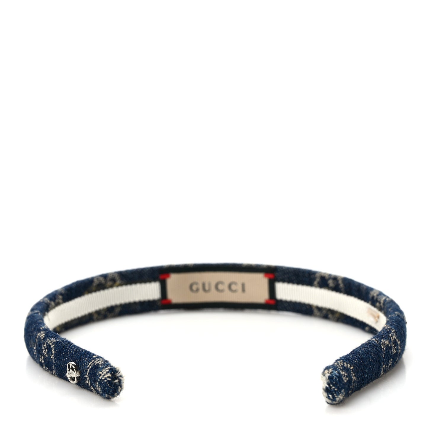 Denim Monogram Headband Blue