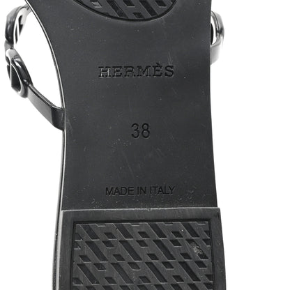 Hermes Rubber Chaine d'Ancre Rivage Sandals 38 Black 7 of 8