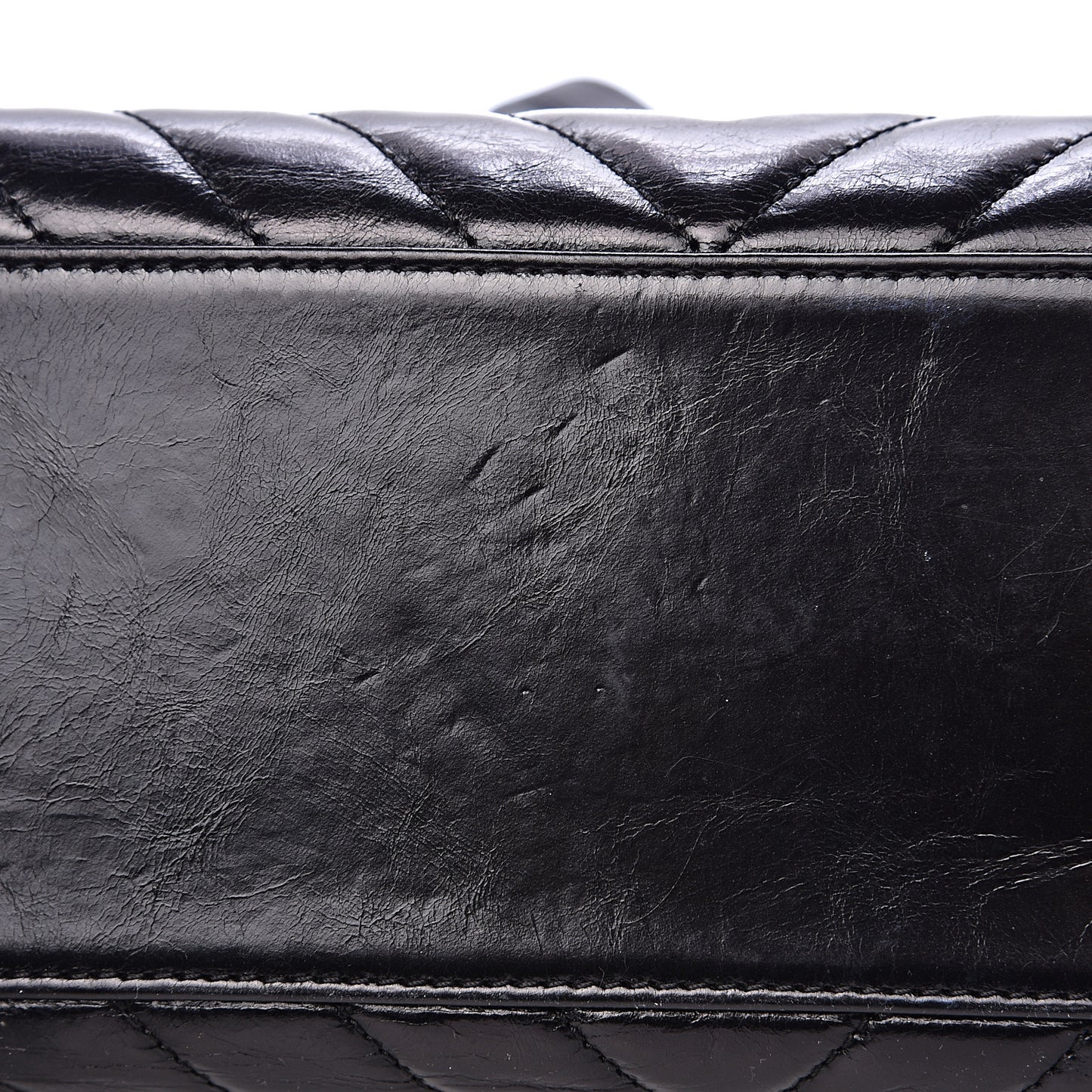 Calfskin Chevron Quilted Small Coco Handle Flap Black