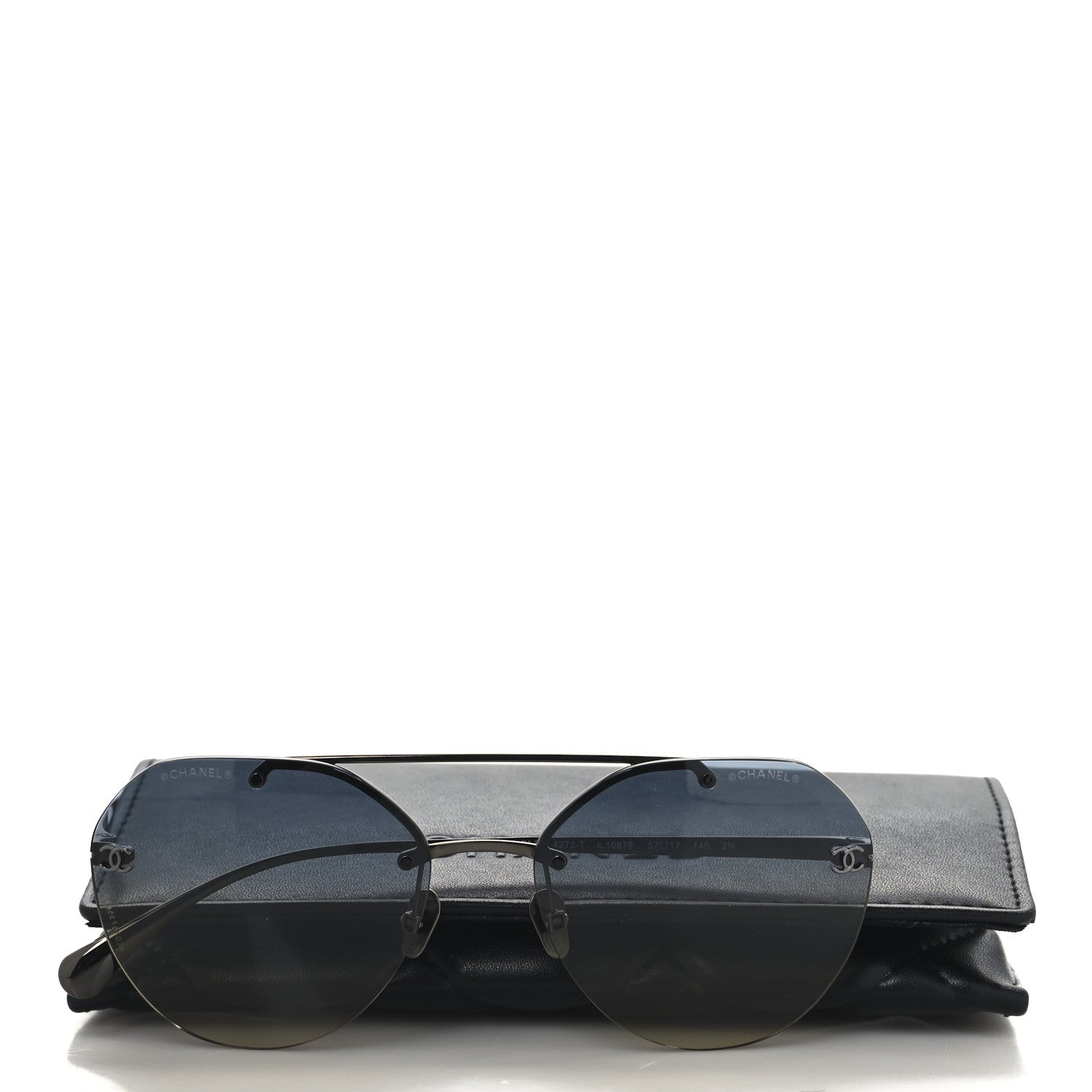 Chanel Titanium CC Pilot Aviator Sunglasses 4272-T Silver 7 of 7