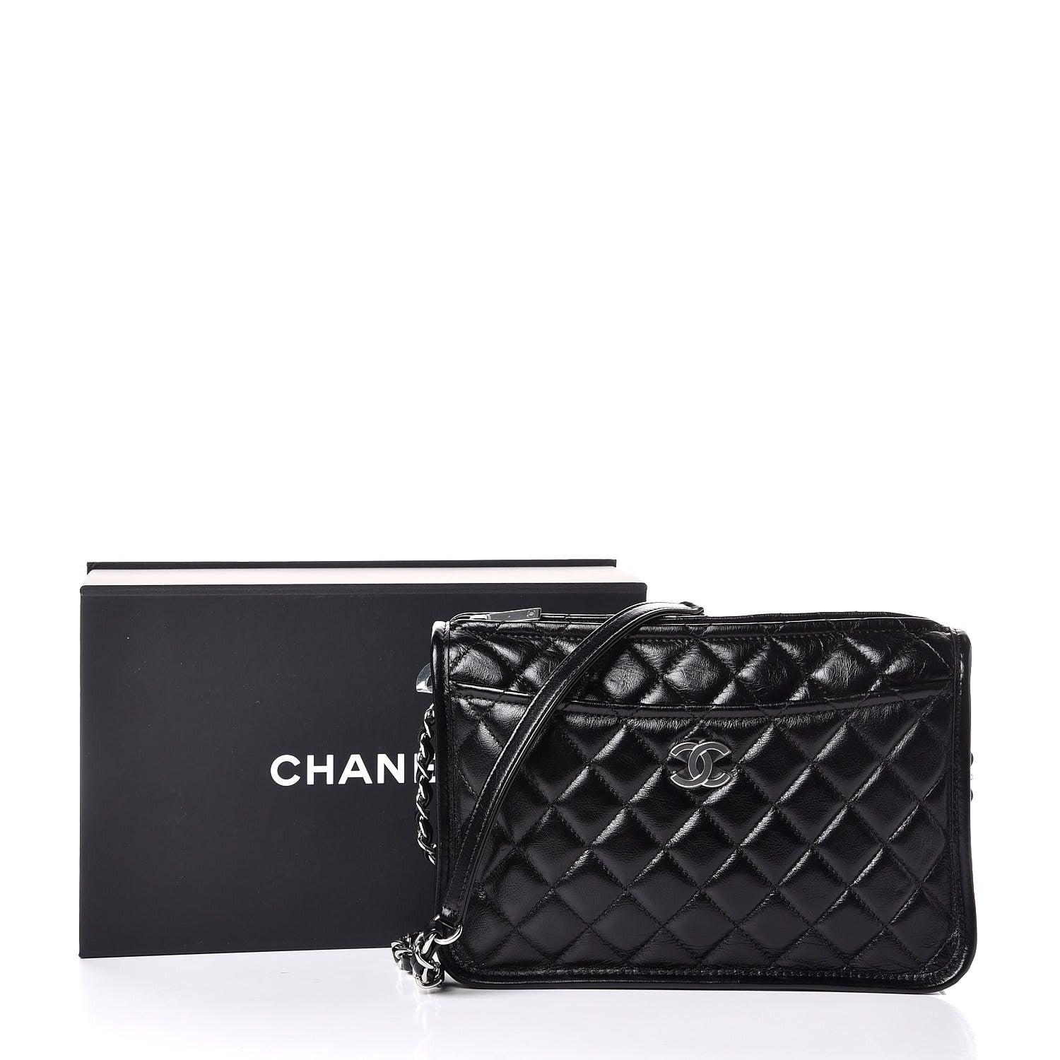 Chanel Aged Calfskin Quilted Working Vibe Camera Case Black 8 of 8