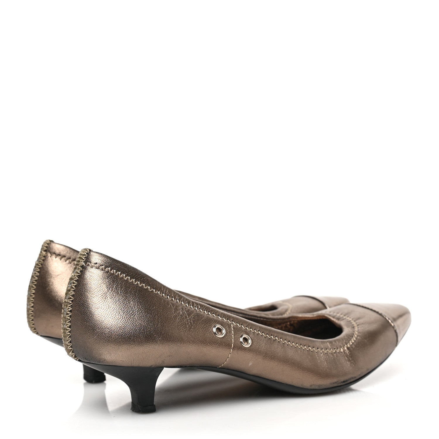 Prada Metallic Calfskin Pump 36 Bronze 4 of 7