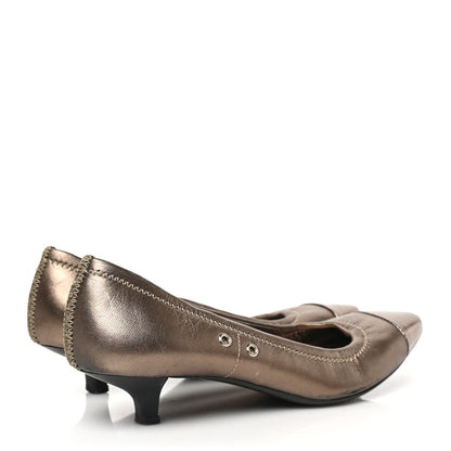 Prada Metallic Calfskin Pump 36 Bronze 4 of 7
