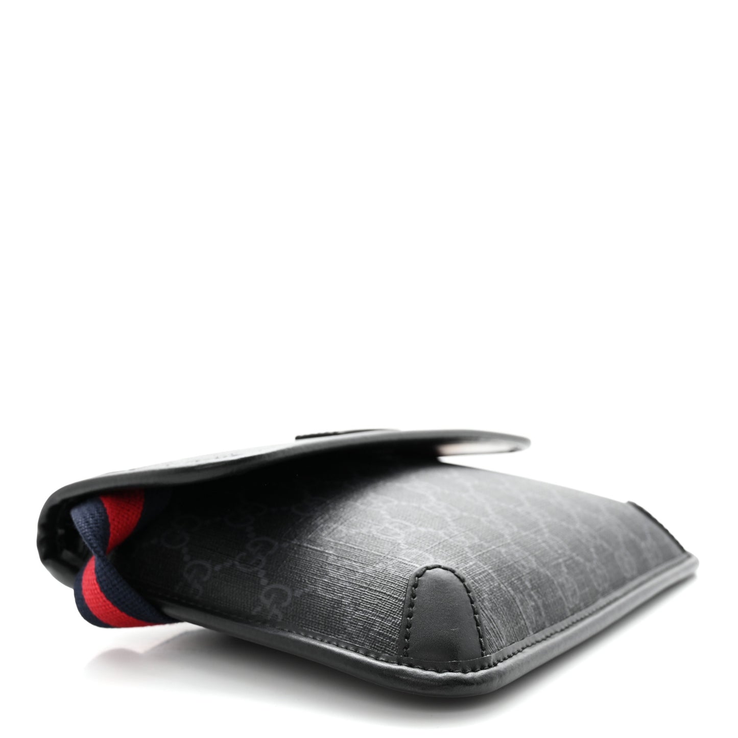 GG Supreme Monogram Web Slim Belt Bag Black Grey