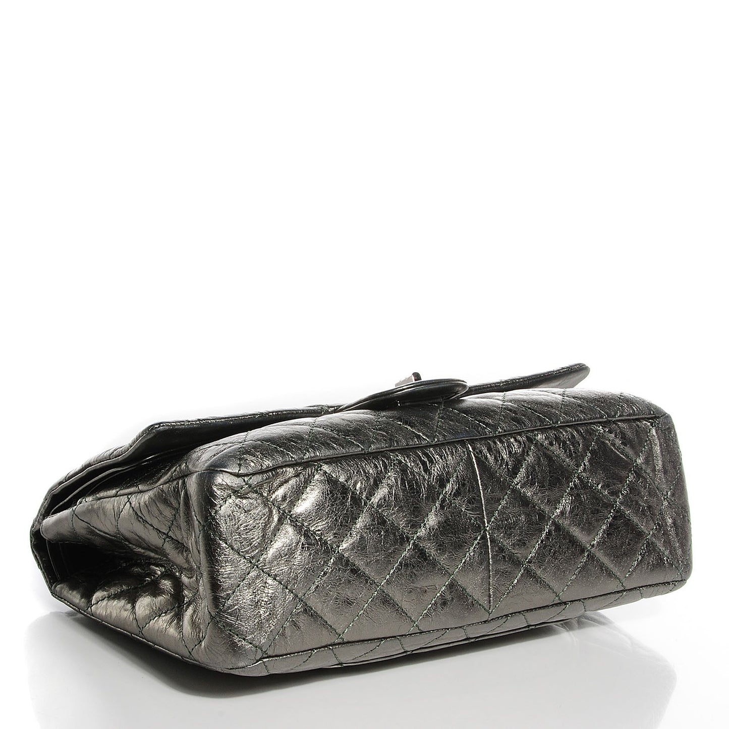 Metallic Aged Calfskin Quilted 2.55 Reissue 227 Flap Silver