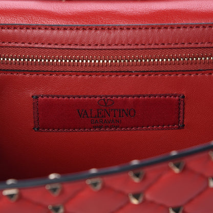 Valentino Garavani Lambskin Rockstud Spike Wallet on Chain Red 6 of 6