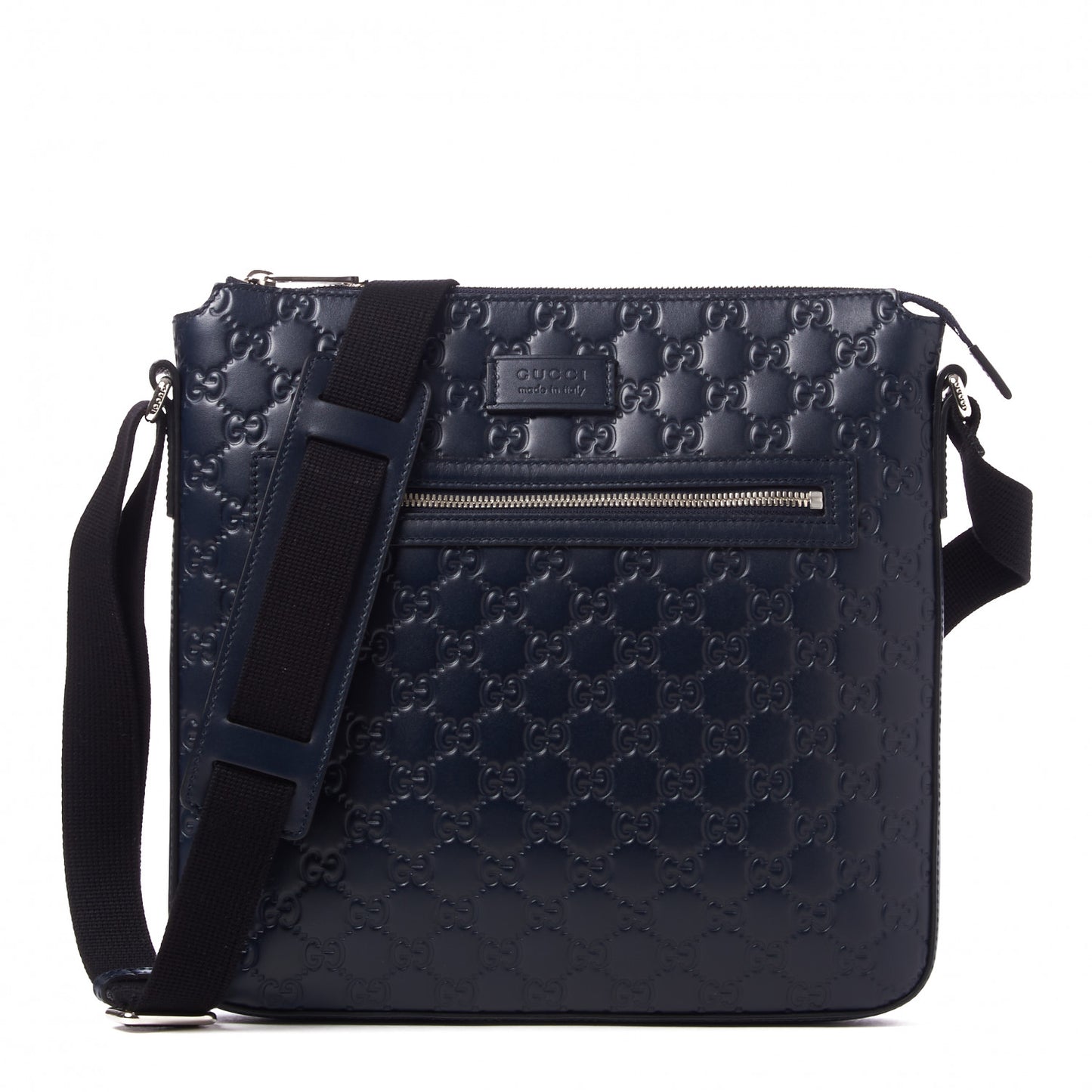 Guccissima Signature Medium Flat Messenger Bag Blue