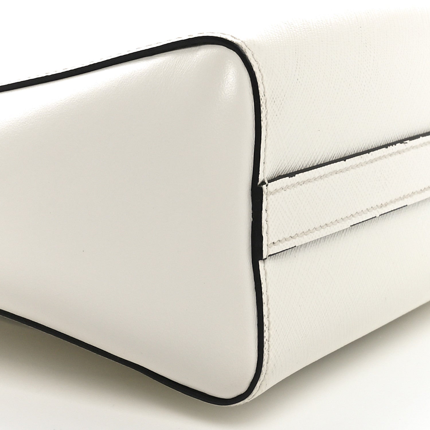 Prada Saffiano Soft Calfskin Small Zippered Tote White 8 of 9