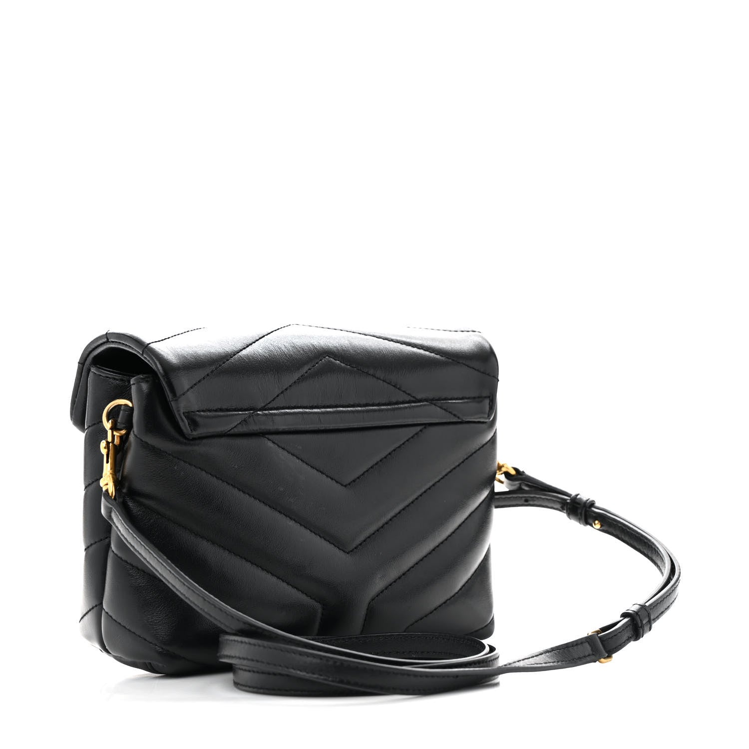 Saint Laurent Calfskin Y Quilted Monogram Toy Loulou Crossbody Bag Black 3 of 14