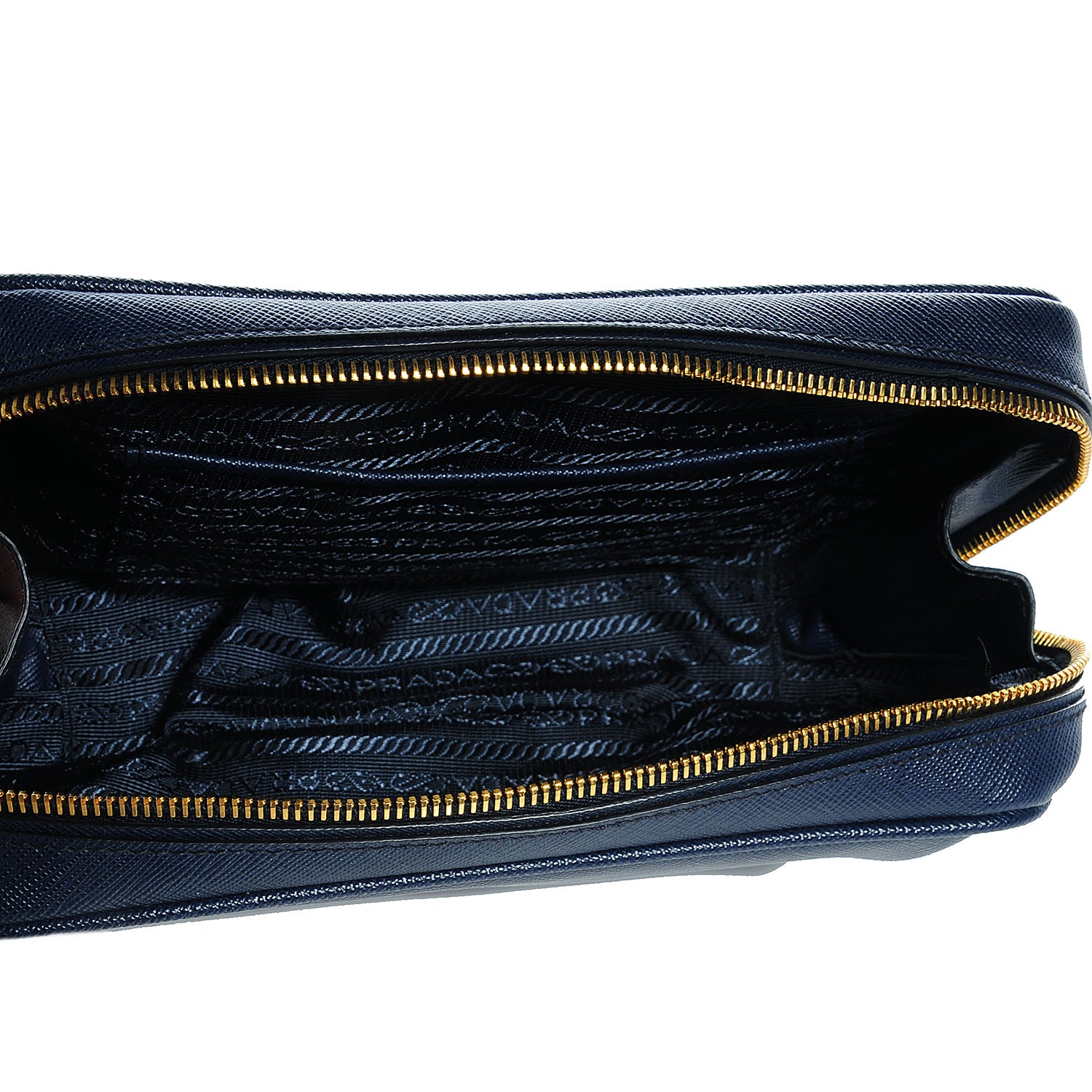 Prada Saffiano Mini Camera Crossbody Bleuette 8 of 8