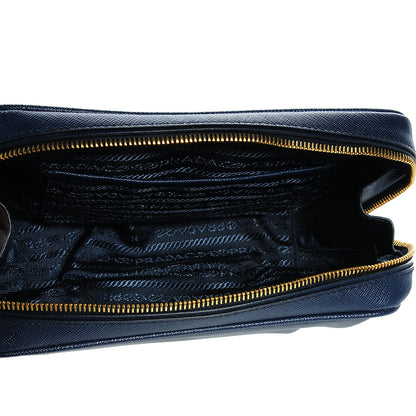 Prada Saffiano Mini Camera Crossbody Bleuette 8 of 8
