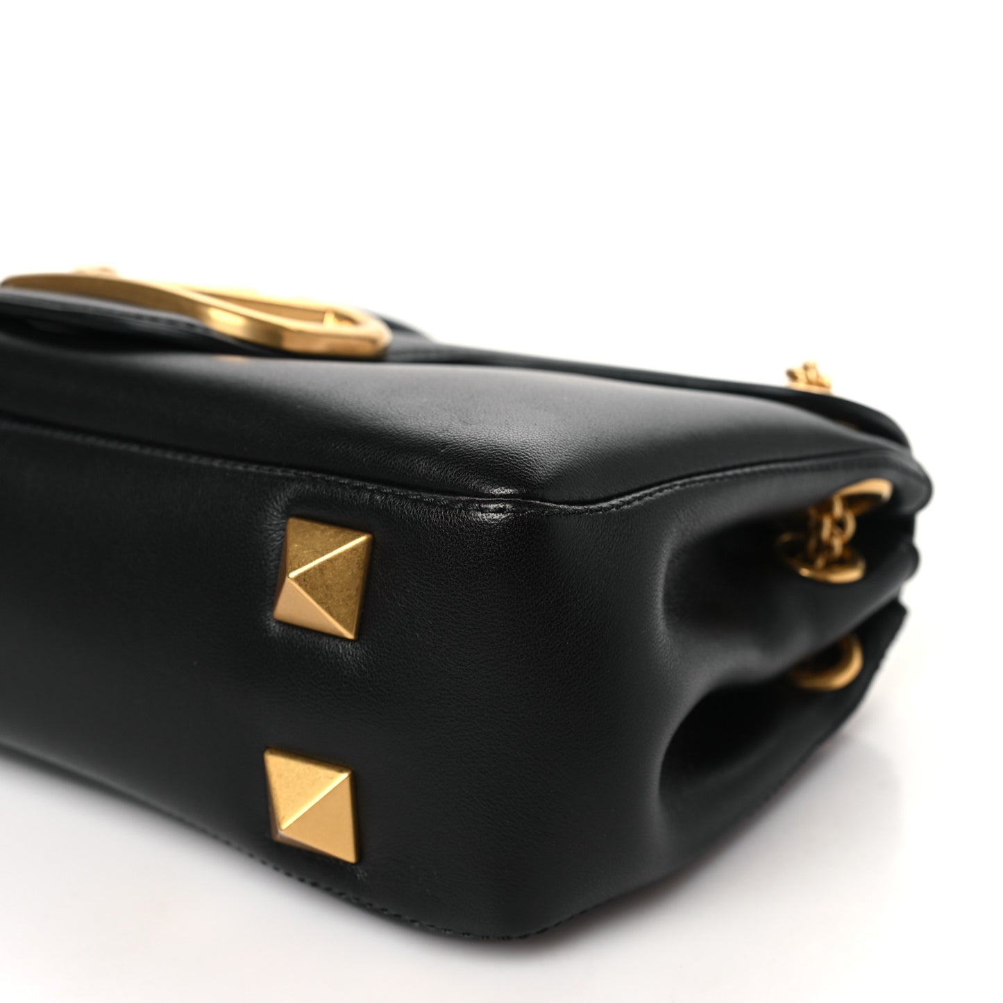Nappa Stud Sign Shoulder Bag Black