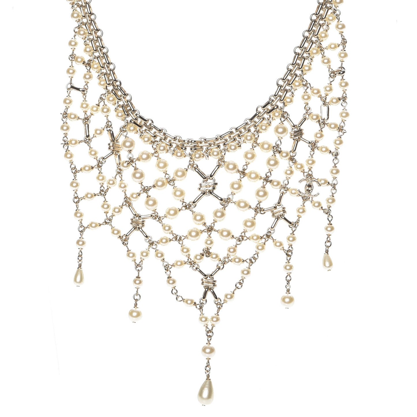 Pearl Chain Large Necklace Gold