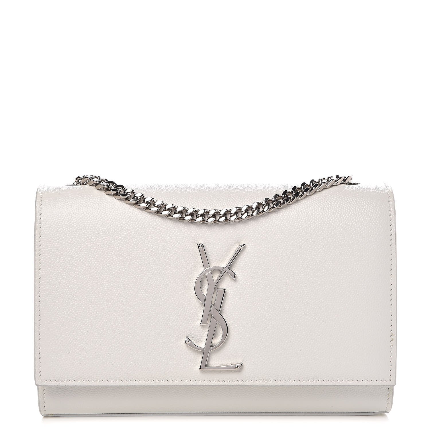 Saint Laurent Grain De Poudre Small Monogram Kate Satchel Optical White 1 of 7