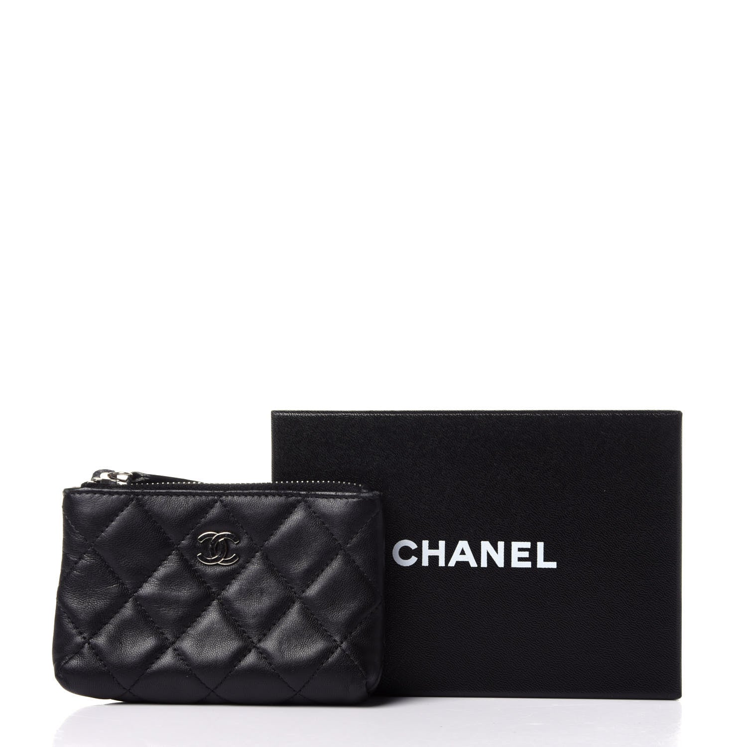 Chanel Lambskin Quilted Key Holder Case Black 11 of 11