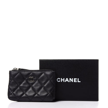 Chanel Lambskin Quilted Key Holder Case Black 11 of 11
