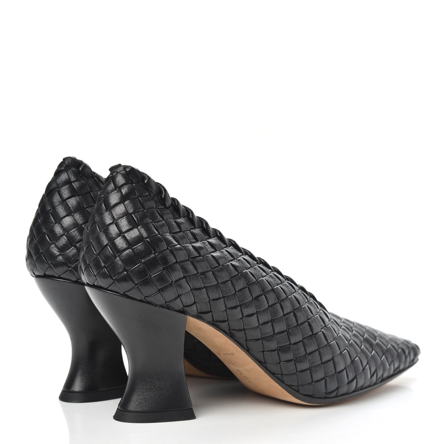 Nappa Intrecciato Almond Pumps 36 Black