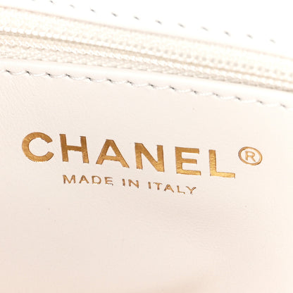 Chanel Shiny Aged Calfskin Quilted Nano Kelly Shopper White 6 of 11